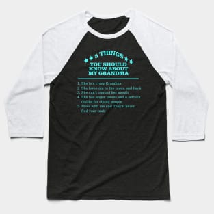 5 Things About Grandma Baseball T-Shirt